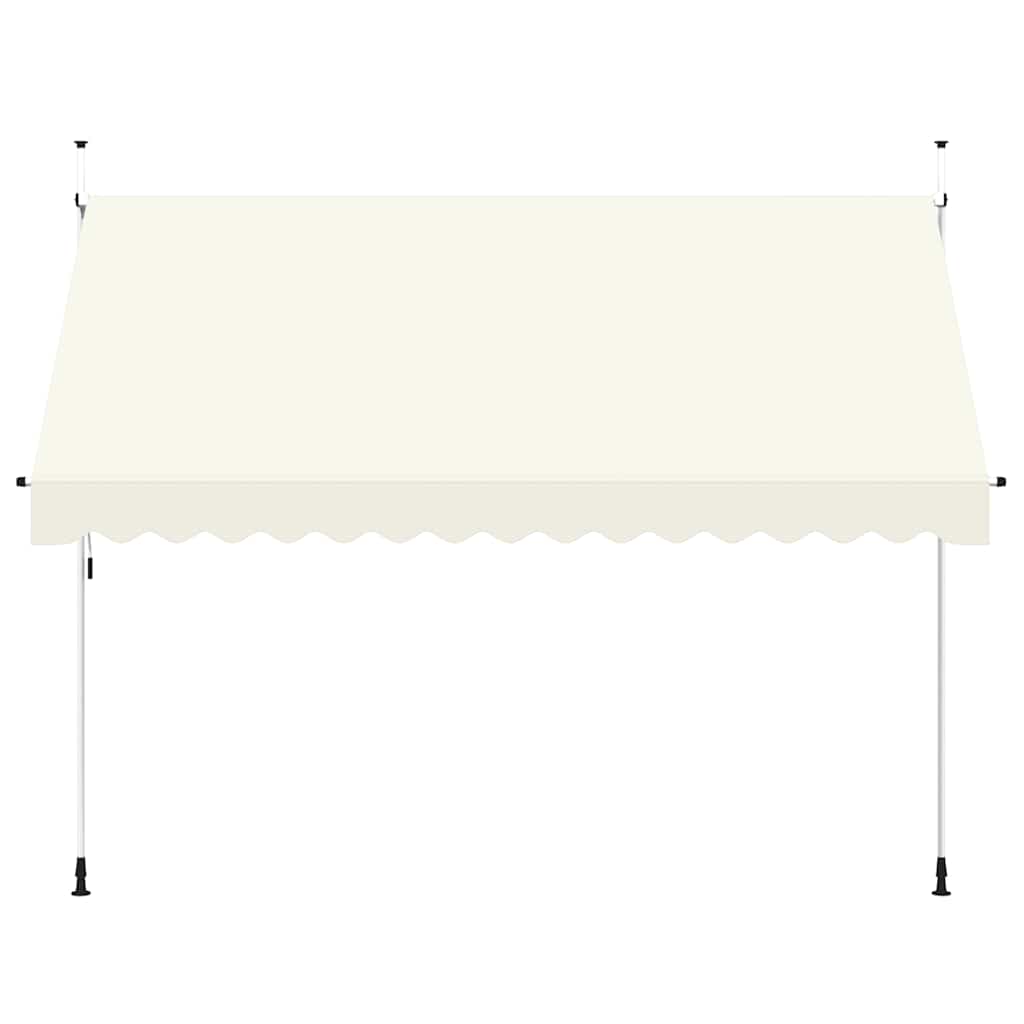 vidaXL Toldo Retráctil Manual 250 cm Poliéster PU y Acero, Crema - Image 7 of 21