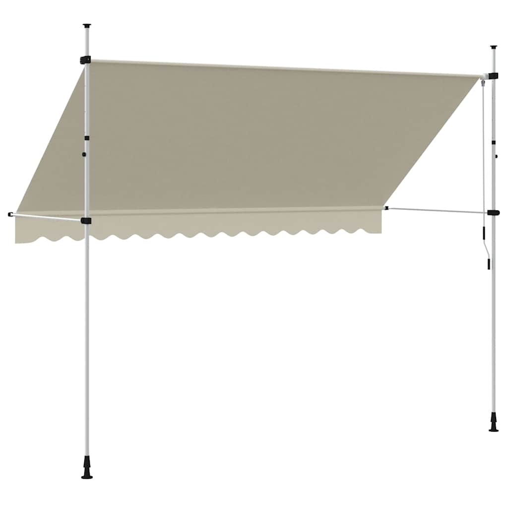 vidaXL Toldo Retráctil Manual Poliéster Acero 150 cm Crema - Image 20 of 33