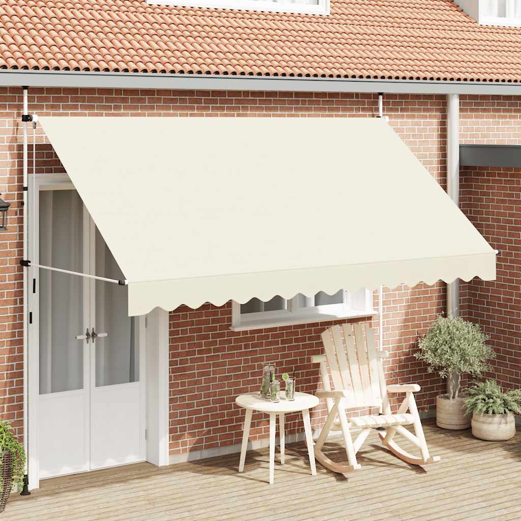 vidaXL Toldo Retráctil Manual 250 cm Poliéster PU y Acero, Crema - Image 3 of 21