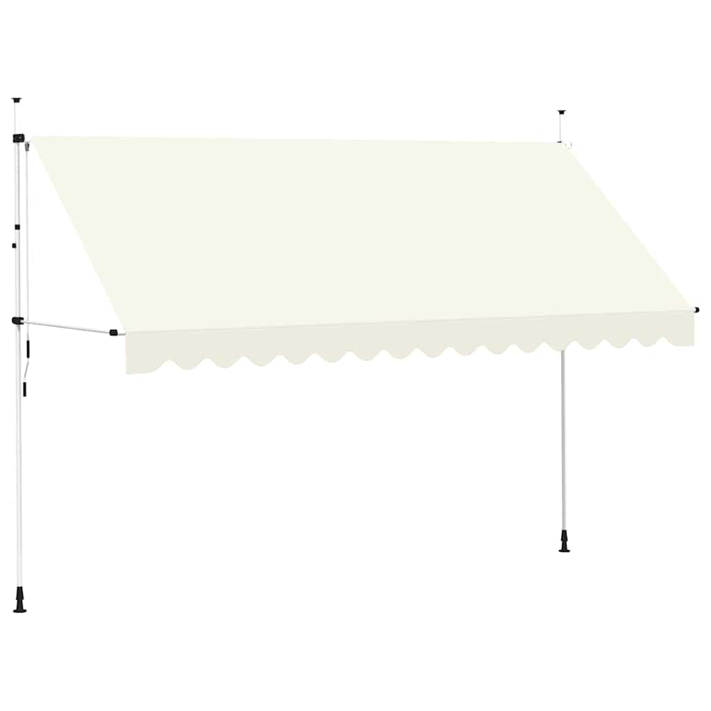 vidaXL Manual Retractable Awning with Steel Frame, 200 cm, Cream - Image 9 of 34