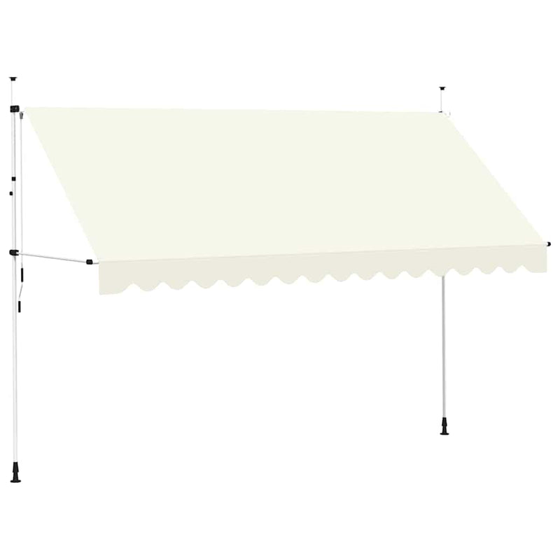 vidaXL Manual Retractable Awning with Steel Frame, 200 cm, Cream - Image 9 of 34