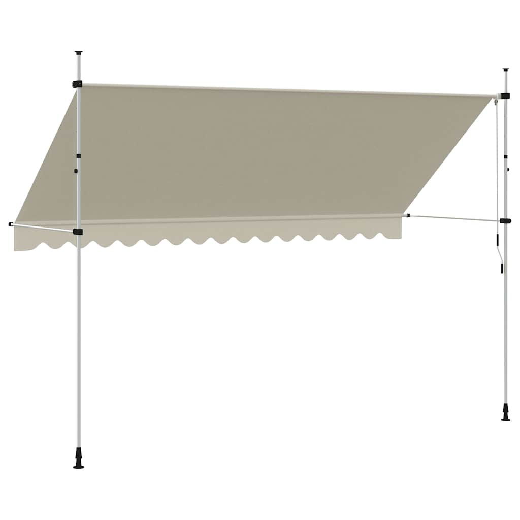 vidaXL Manual Retractable Awning with Steel Frame, 200 cm, Cream - Image 18 of 34