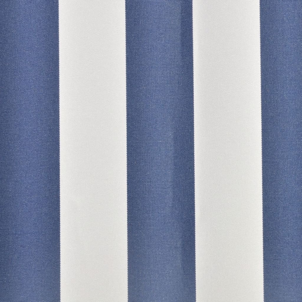 vidaXL Tendone Parasole in Tela Poliestere PU per Telaio 5x3 m Blu e Bianco - Image 2 of 3