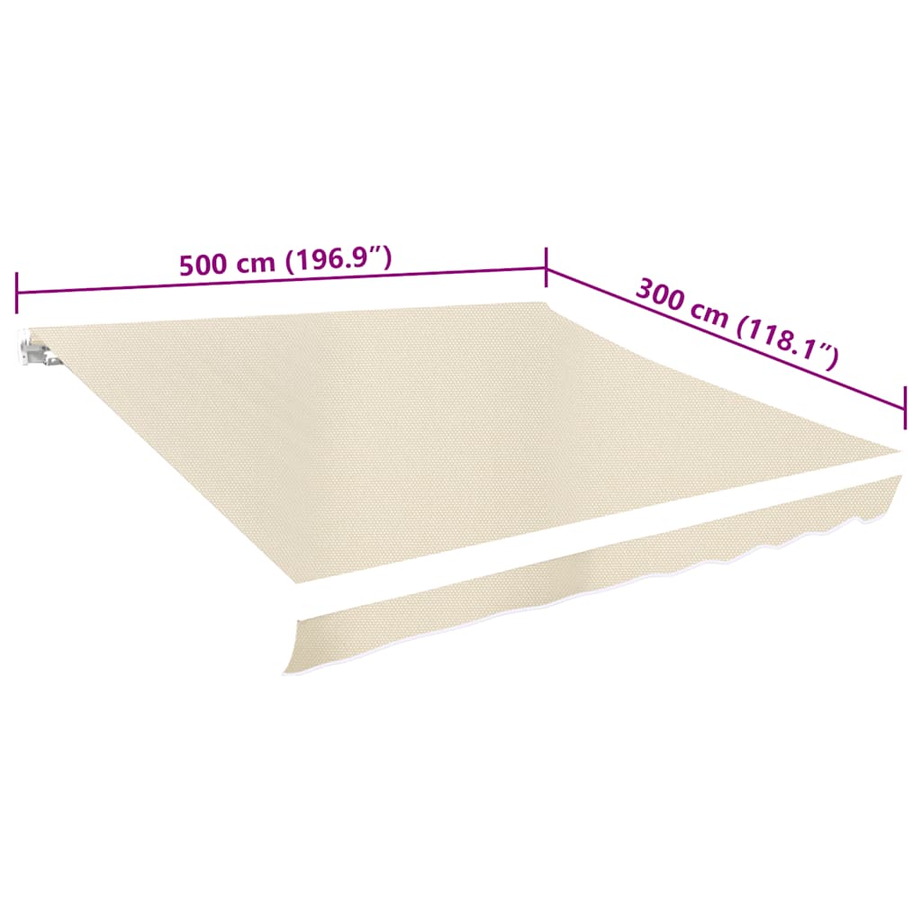 vidaXL Replacement Awning Fabric 4.5x3 m, Polyester with PU Coating, Cream - Image 5 of 6