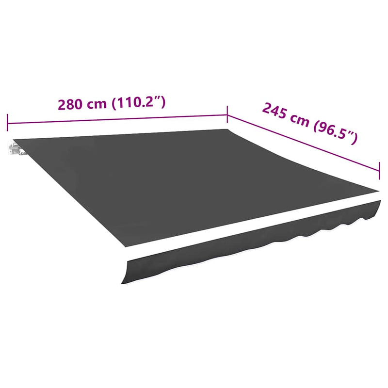 Tejido de repuesto vidaXL para toldo parasol de poliéster 280x245 cm Antracita - Image 3 of 3