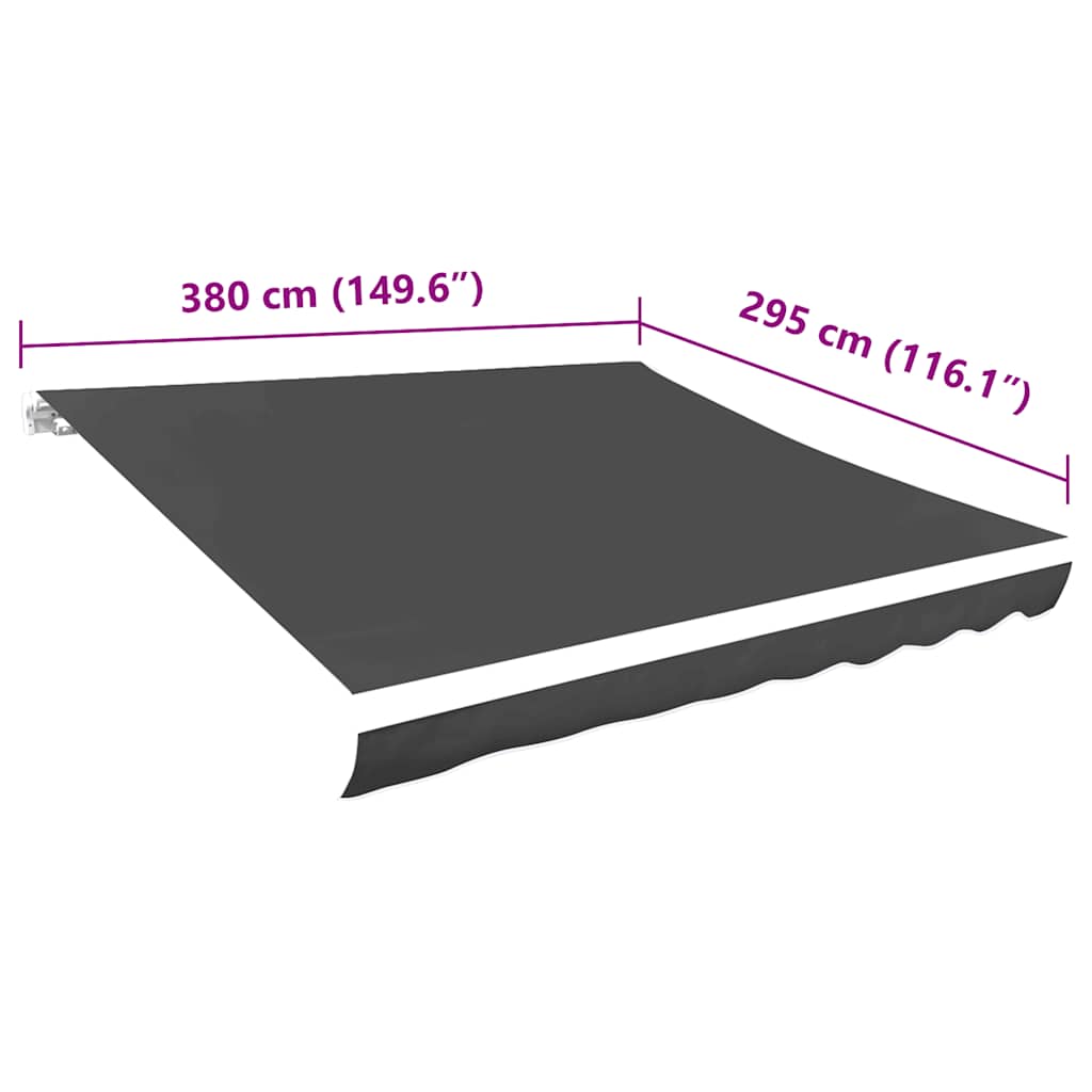 Replacement Awning Fabric, PU Coated Polyester, 4x3 m, Anthracite - Image 7 of 9