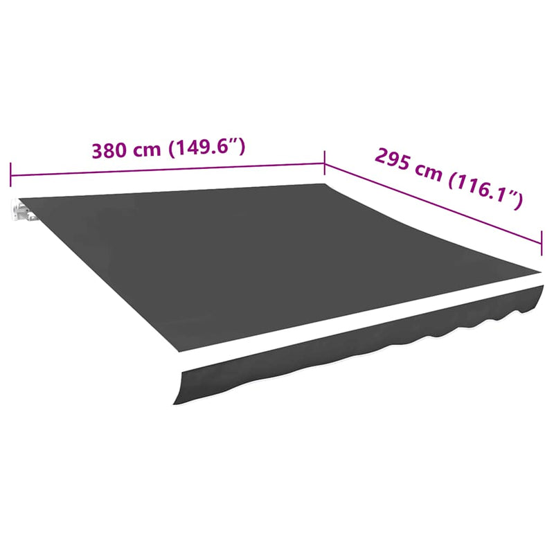 Replacement Awning Fabric, PU Coated Polyester, 4x3 m, Anthracite - Image 7 of 9