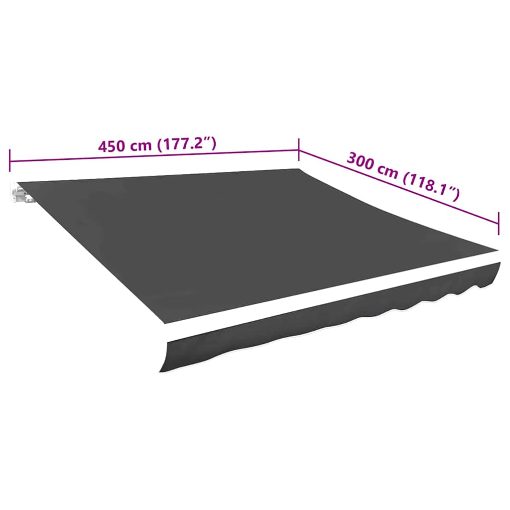 vidaXL Replacement Awning Fabric, Polyester, 4.5 x 3 m, Anthracite - Image 6 of 6