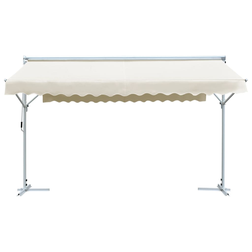 vidaXL 4x3 m Coated Steel Gazebo Awning, Cream - Image 1 of 8