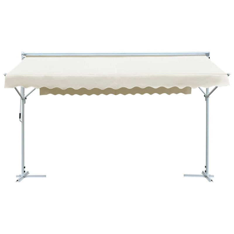 vidaXL 4x3 m Coated Steel Gazebo Awning, Cream - Image 1 of 8