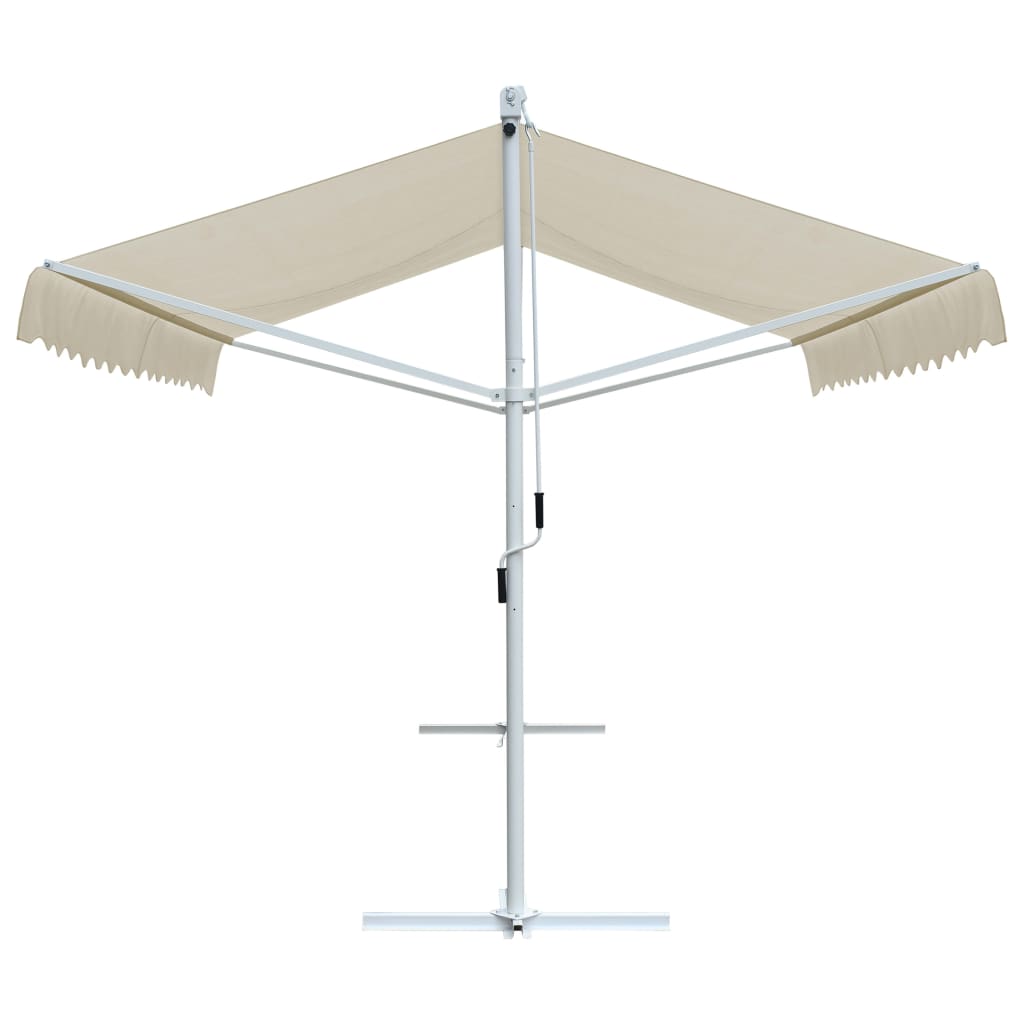 vidaXL 4x3 m Coated Steel Gazebo Awning, Cream - Image 2 of 8