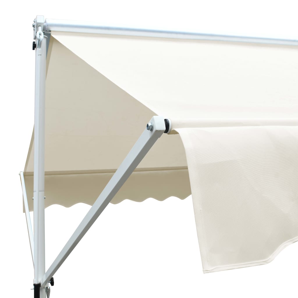 vidaXL 4x3 m Coated Steel Gazebo Awning, Cream - Image 4 of 8