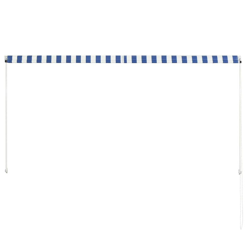 Toldo retráctil de acero vidaXL 250x150 cm azul y blanco - Image 4 of 7