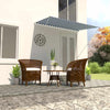 Toldo retráctil de acero vidaXL 250x150 cm azul y blanco - Image 1 of 7
