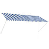 Tenda da Sole Retrattile in Acciaio e Poliestere 180 gr/㎡ 300×150 cm Blu e Bianco - Image 2 of 7