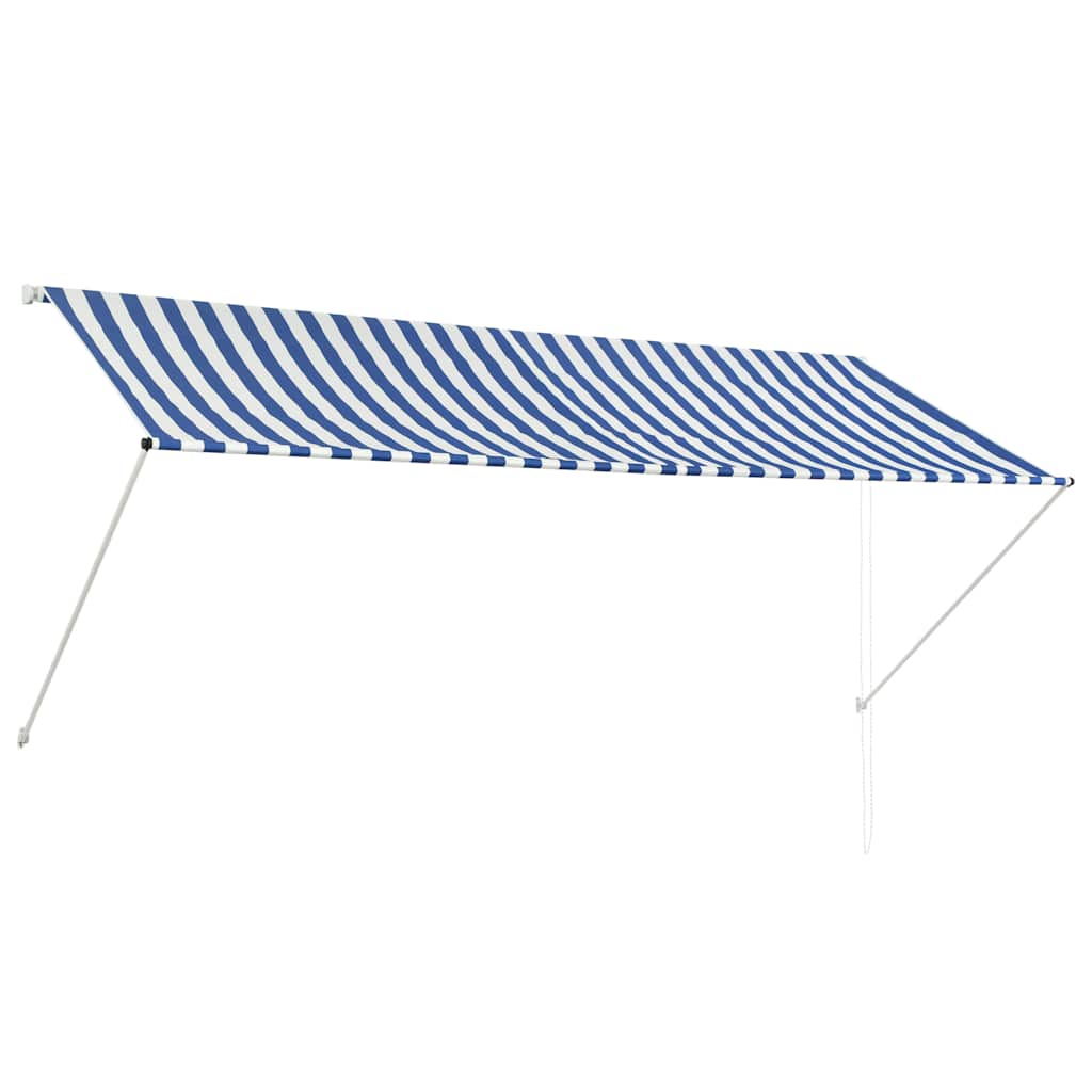 vidaXL Tenda da Sole Retrattile 300x150 cm Blu e Bianco - Image 2 of 7