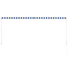Toldo Retráctil vidaXL de Acero y Poliéster 150x150 cm Azul y Blanco - Image 17 of 31