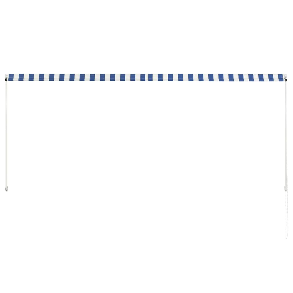 Tenda da Sole Retrattile in Acciaio e Poliestere 180 gr/㎡ 300×150 cm Blu e Bianco - Image 4 of 7