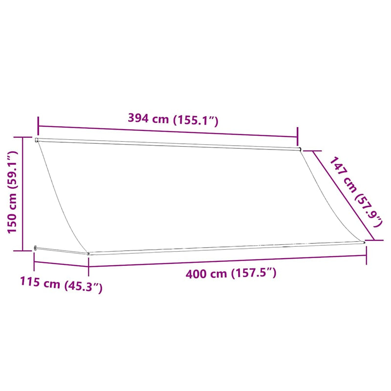 Toldo Retráctil vidaXL de Acero y Poliéster 150x150 cm Azul y Blanco - Image 25 of 31