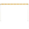 vidaXL Retractable Awning Steel/Polyester 200x150 cm Yellow and White - Image 11 of 20