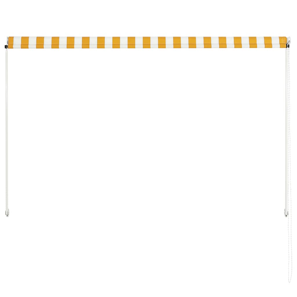 vidaXL Retractable Awning Steel/Polyester 200x150 cm Yellow and White - Image 11 of 20