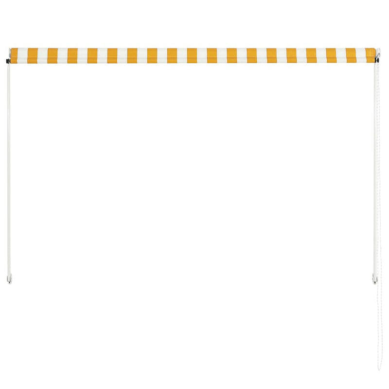 vidaXL Retractable Awning Steel/Polyester 200x150 cm Yellow and White - Image 11 of 20