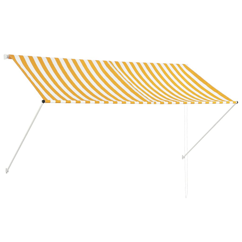 vidaXL Tenda da Sole Retrattile 250x150 cm Giallo e Bianco - Image 5 of 20