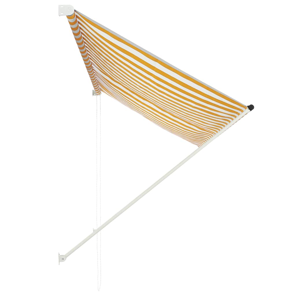 vidaXL Tenda da Sole Retrattile 250x150 cm Giallo e Bianco - Image 7 of 20