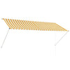 vidaXL Retractable Awning Steel/Polyester 200x150 cm Yellow and White - Image 6 of 20