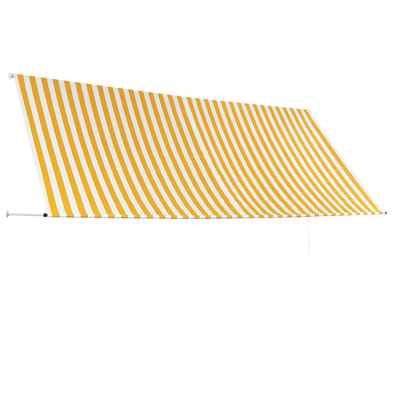 vidaXL Tenda da Sole Retrattile 350x150 cm Giallo e Bianco - Image 6 of 18