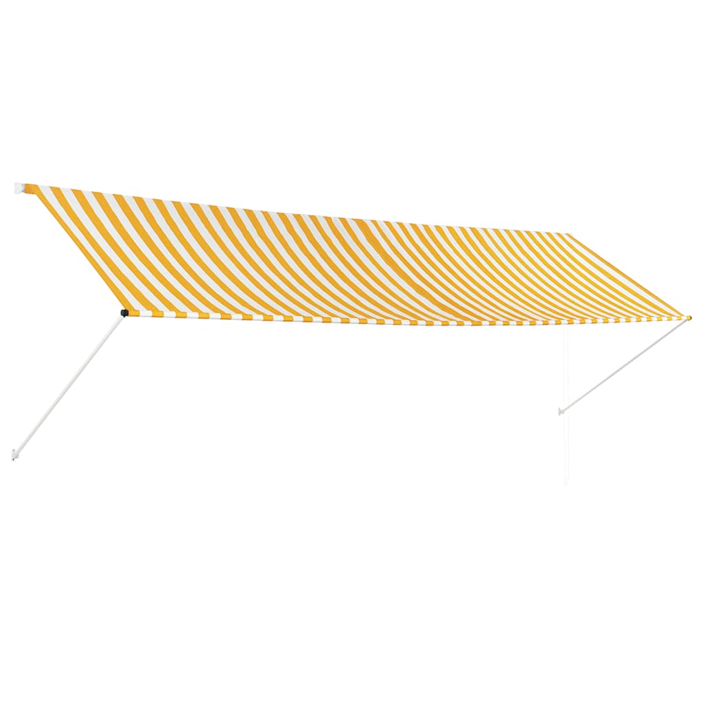 vidaXL Tenda da Sole Retrattile 350x150 cm Giallo e Bianco - Image 5 of 18
