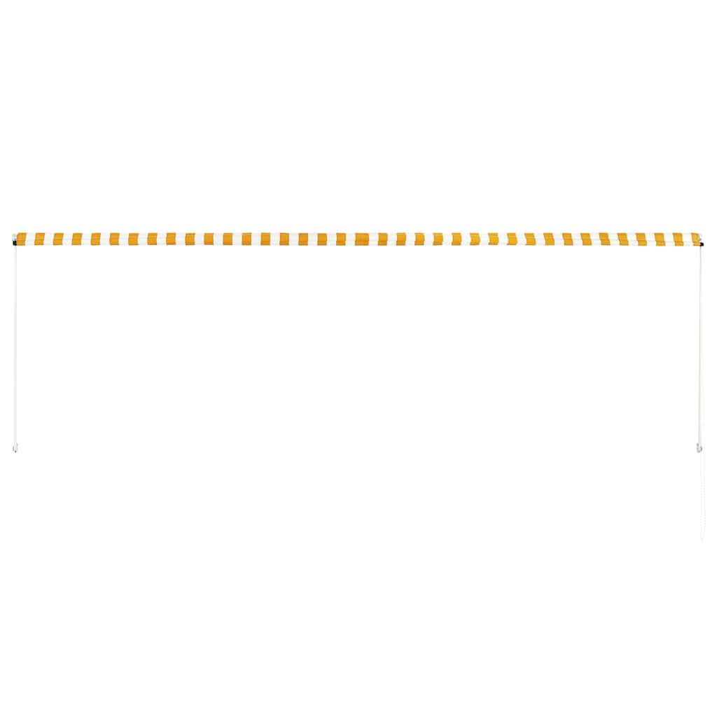 vidaXL Retractable Polyester Awning 300x150 cm Yellow and White - Image 16 of 32