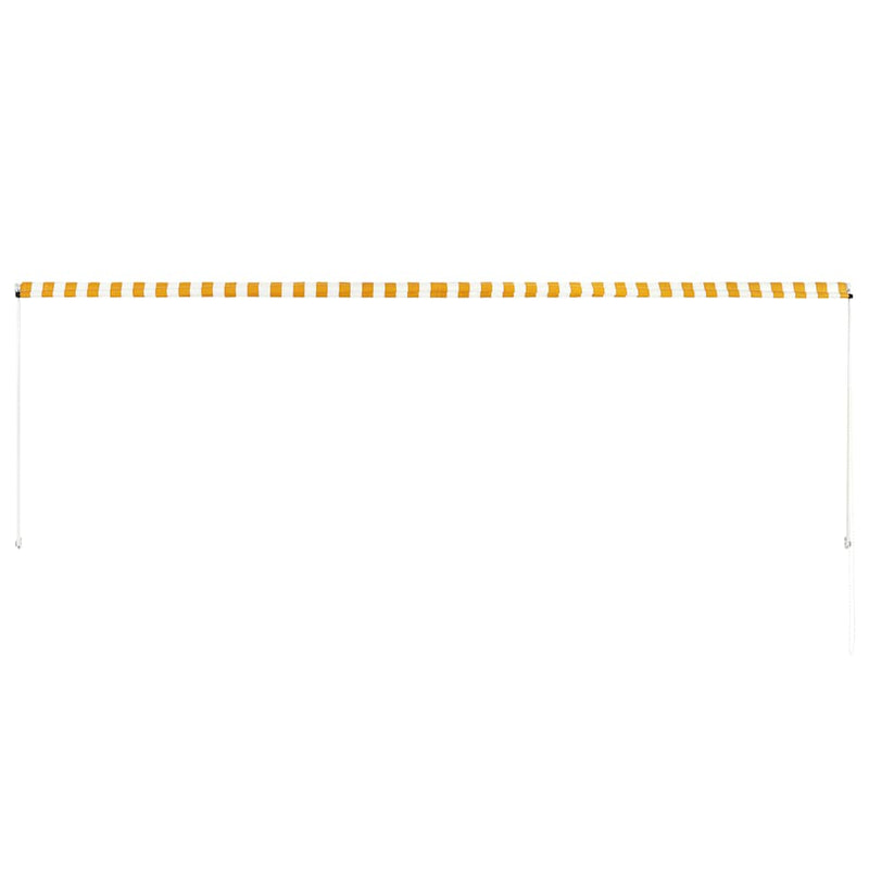 vidaXL Retractable Awning Steel/Polyester 200x150 cm Yellow and White - Image 12 of 20