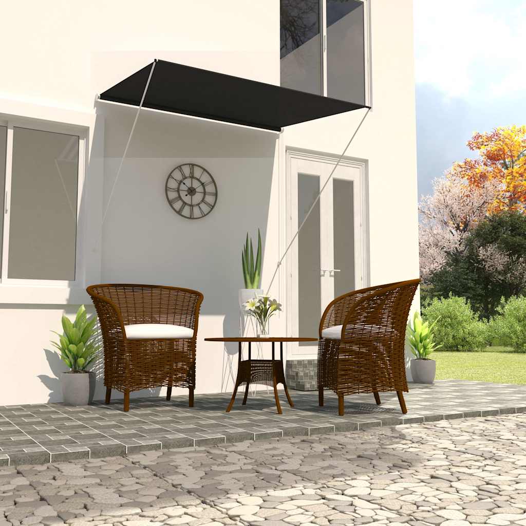 vidaXL Retractable Steel Awning 150x150 cm Anthracite - Image 1 of 36