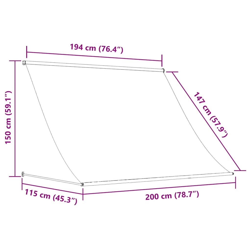 vidaXL Retractable Polyester Awning 200x150 cm Cream - Image 15 of 19