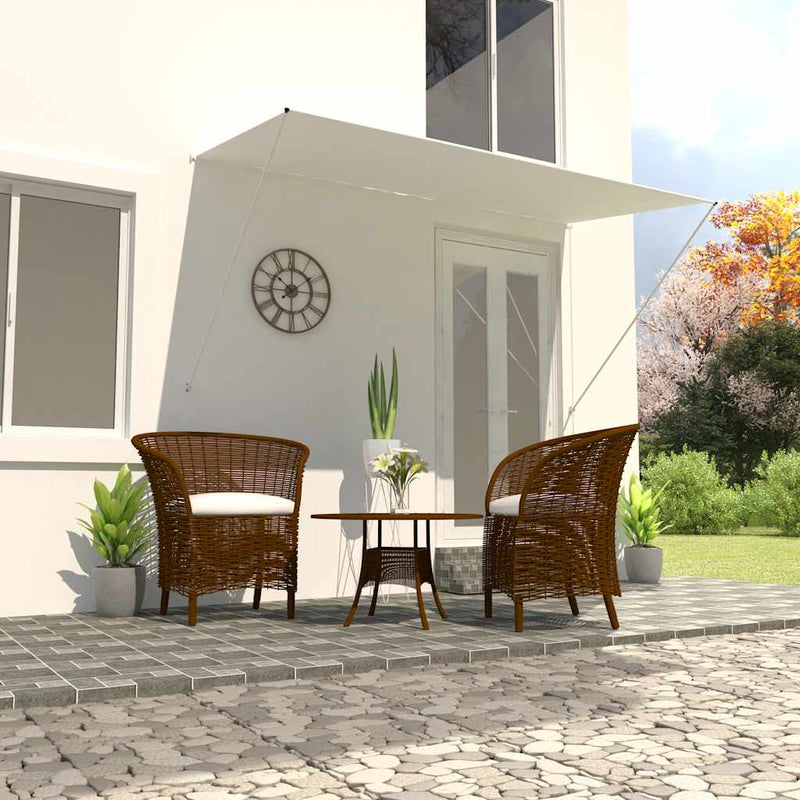 vidaXL Retractable Awning Steel and Polyester 150x150 cm Cream - Image 4 of 28