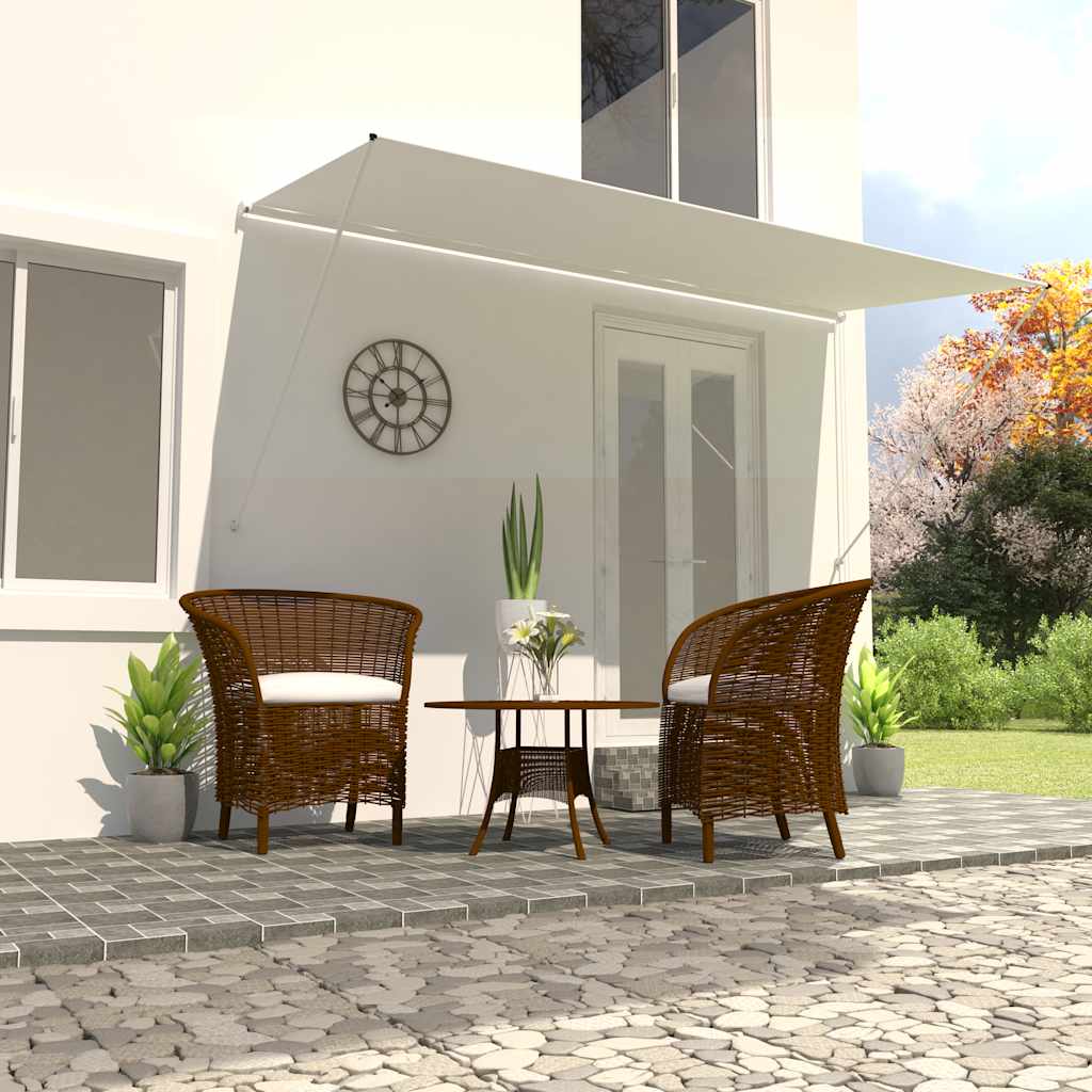 vidaXL Retractable Polyester Awning 200x150 cm Cream - Image 3 of 19
