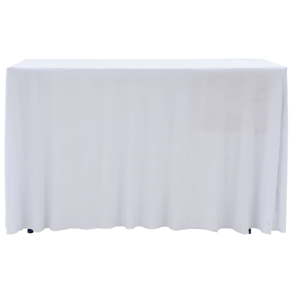 vidaXL Copertura Elastica per Tavolo con Gonna 2 pz 243x76x74cm Bianco - Image 1 of 3