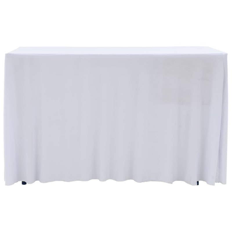 vidaXL Copertura Elastica per Tavolo con Gonna 2 pz 243x76x74cm Bianco - Image 1 of 3
