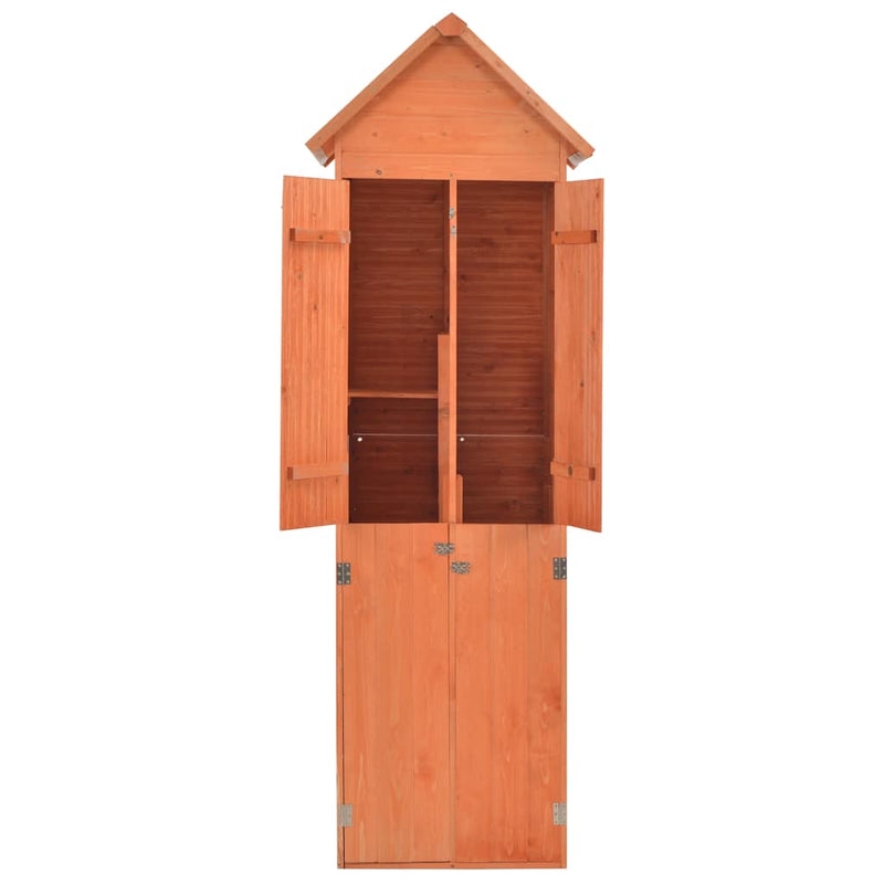 vidaXL Wooden Tool Shed 71x60x213 cm Brown - Image 2 of 10