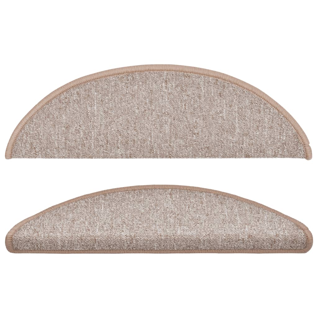 vidaXL Tappetini per scale 15 pz 56x17x3 cm Marrone chiaro Semicircolari - Image 16 of 31