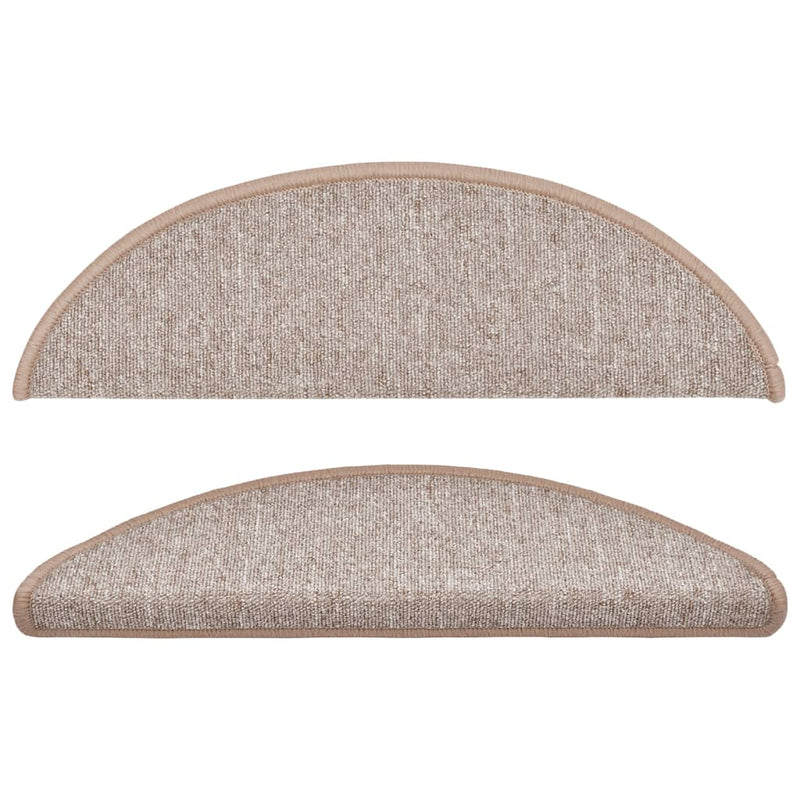 vidaXL Tappetini per scale 15 pz 56x17x3 cm Marrone chiaro Semicircolari - Image 16 of 31