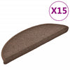 vidaXL Tappetini per scale 15 pz 56x17x3 cm Marrone caffè Semicircolari - Image 2 of 8
