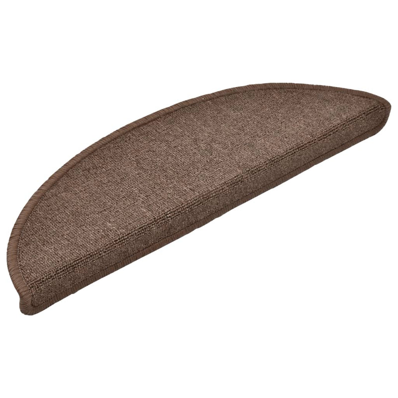 vidaXL Tappetini per scale 15 pz 56x17x3 cm Marrone caffè Semicircolari - Image 3 of 8
