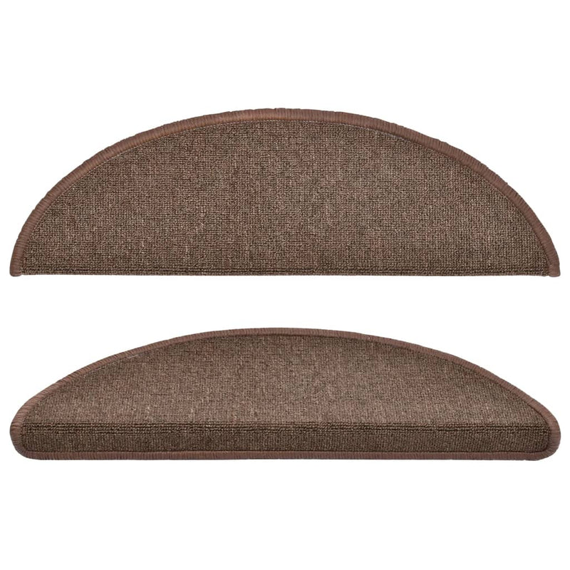 vidaXL Tappetini per scale 15 pz 56x17x3 cm Marrone caffè Semicircolari - Image 4 of 8