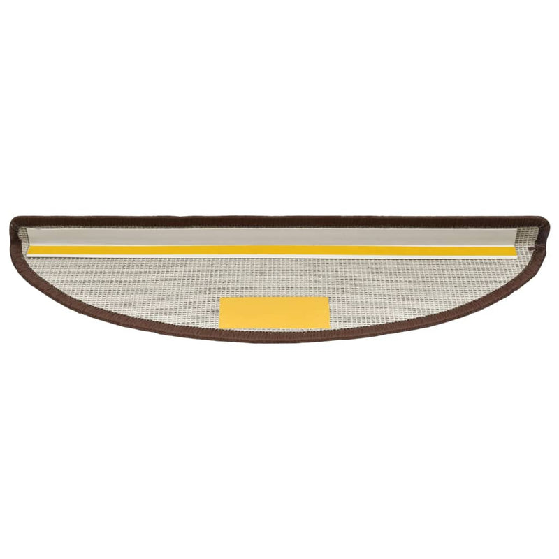 vidaXL Tappetini per scale 15 pz 56x17x3 cm Marrone caffè Semicircolari - Image 5 of 8