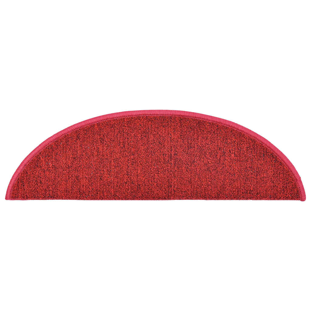 vidaXL Tappetini per scale 15 pz 56x17x3 cm Rossi semicircolari - Image 6 of 9