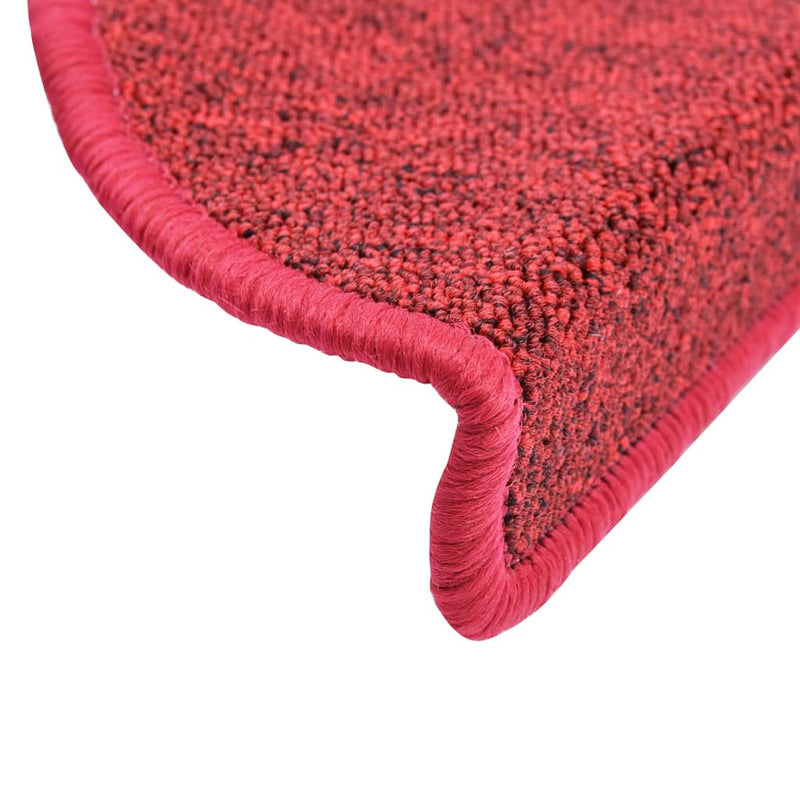 vidaXL Tappetini per scale 15 pz 56x17x3 cm Rossi semicircolari - Image 7 of 9
