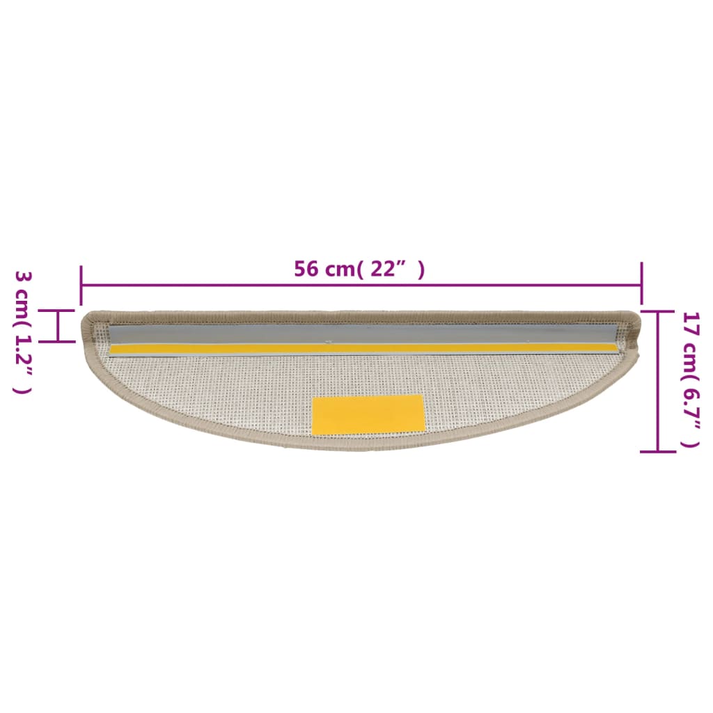 vidaXL Tappetini per scale 15 pz 56x17x3 cm Talpa Semicircolari - Image 8 of 8