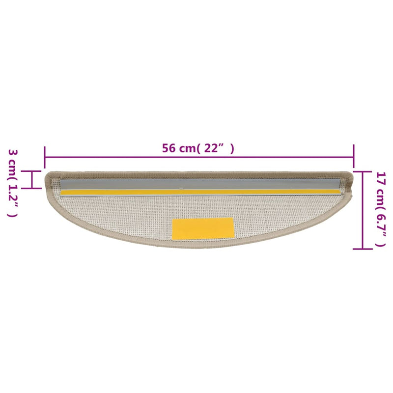 vidaXL Tappetini per scale 15 pz 56x17x3 cm Talpa Semicircolari - Image 8 of 8